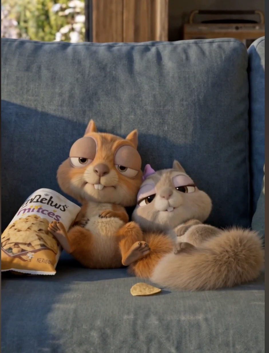 Chippy and Chipette on the couch